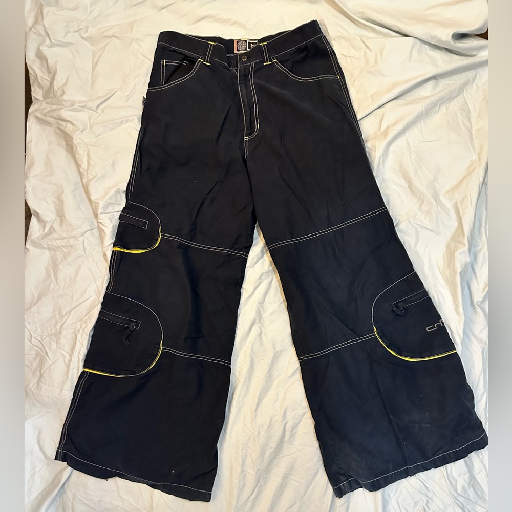 Vintage 90’s/Y2K Caffeine Wide Leg Rave Pants